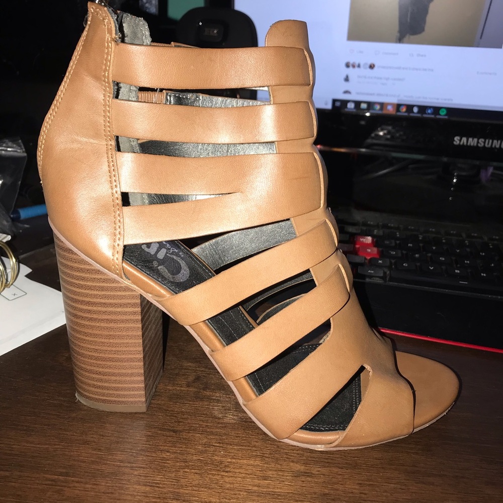 Tan sandal heels